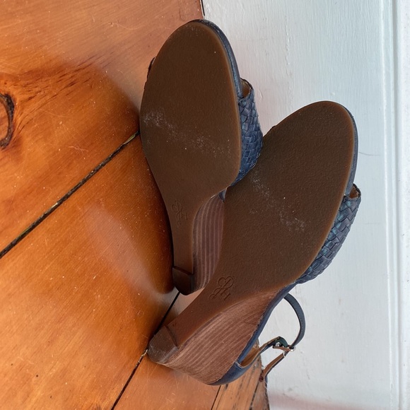 Cole Haan navy blue wedge sandals - Picture 3 of 8